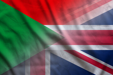 Sudan and England government flag international contract GBR SDN