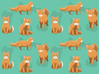 Cat Laperm Cartoon Character Seamless Wallpaper Background