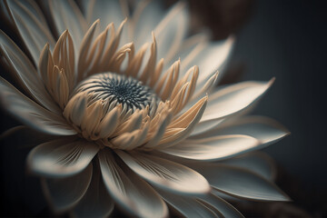 Close up of passiflora flower, generative art - obrazy, fototapety, plakaty