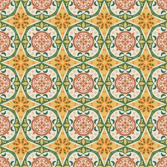 New Year Floral Seamless Pattern Background Garden Nature Damask Aboriginal Ornament Art