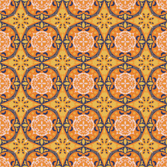 New Year Floral Seamless Pattern Background Garden Nature Damask Aboriginal Ornament Art