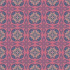 New Year Floral Seamless Pattern Background Garden Nature Damask Aboriginal Ornament Art