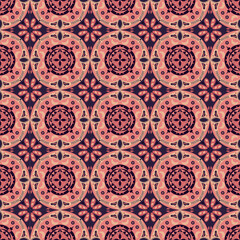 New Year Floral Seamless Pattern Background Garden Nature Damask Aboriginal Ornament Art