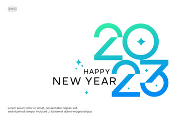 Colorful 2023 new year greetings. The minimal numbers design concept. Vector