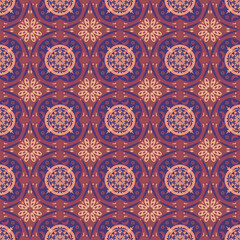 New Year Floral Seamless Pattern Background Garden Nature Damask Aboriginal Ornament Art