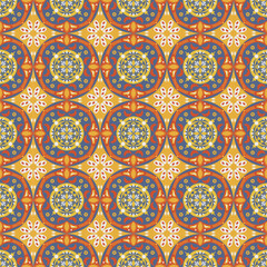 New Year Floral Seamless Pattern Background Garden Nature Damask Aboriginal Ornament Art
