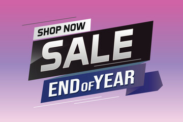 End of year Sale word concept vector illustration with lines and 3d style, landing page, template, ui, web, mobile app, poster, banner, flyer, background, gift card, coupon, label, wallpaper	