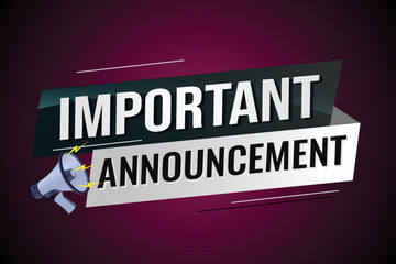 important announcement word concept vector illustration lines modern futuristic 3d style for landing page template ui web mobile app poster banner flyer background gift card coupon label wallpaper