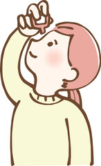 目薬を差す女性　イラスト
