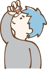 目薬を差す男性　イラスト