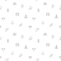 Seamless pattern with human anatomy and organ icon on white background. Included the icons as medical, heart, liver, brain, bones, lung, kidney, bladder, eye design elements And Other Elements.