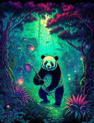 Panda in the Forest Generative AI