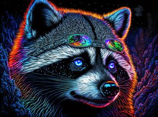 Psychedelic Raccoon Generative AI
