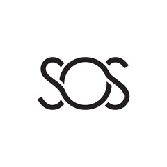 SOS letter logo design vector isolated on white background.