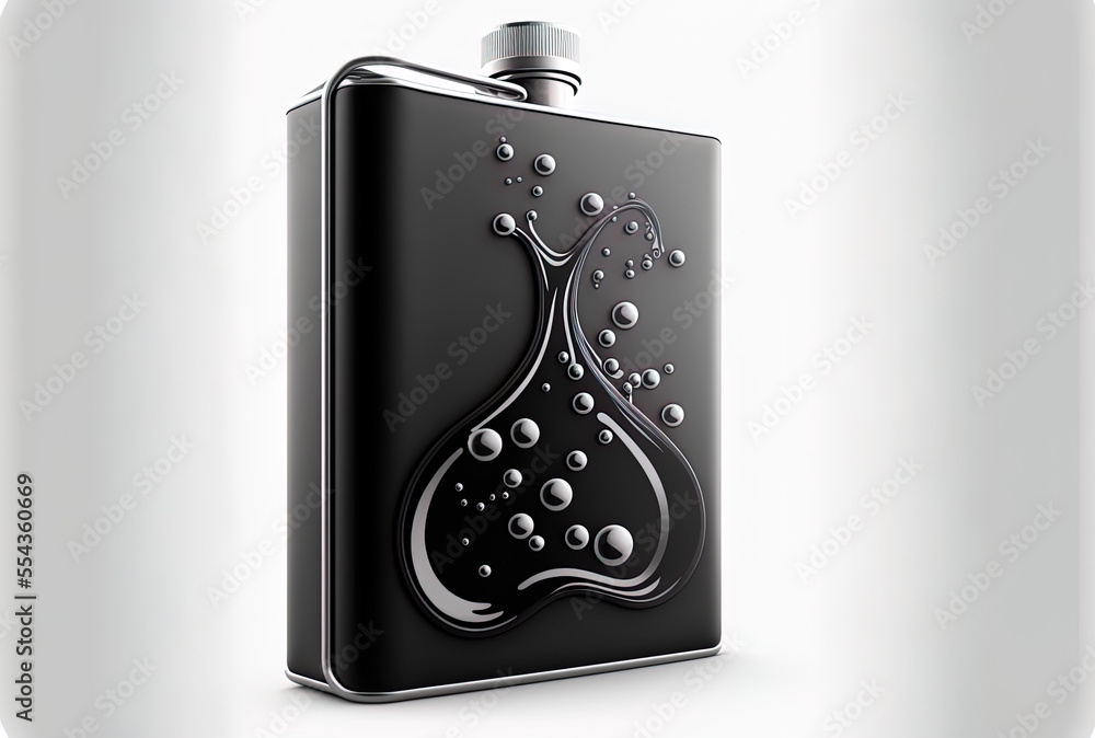 Sticker liquid symbol on a flask. scientific component for online applications and mobile concepts. useful f