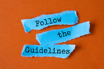 Text sign showing Follow the Guidelines