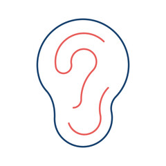Ear two color universal icon ui ux element sign.