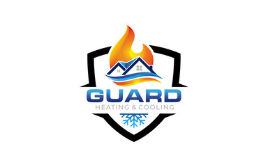 Illustration graphic vector of plumbing, heating, and cooling service company logo design template.