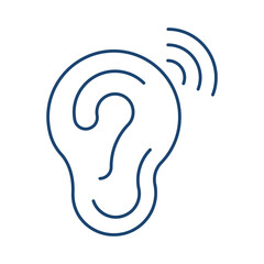 Ear line universal icon ui ux element sign.