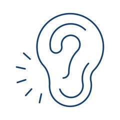 Ear line universal icon ui ux element sign.