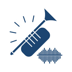 Clarinet filled universal icon ui ux element sign.