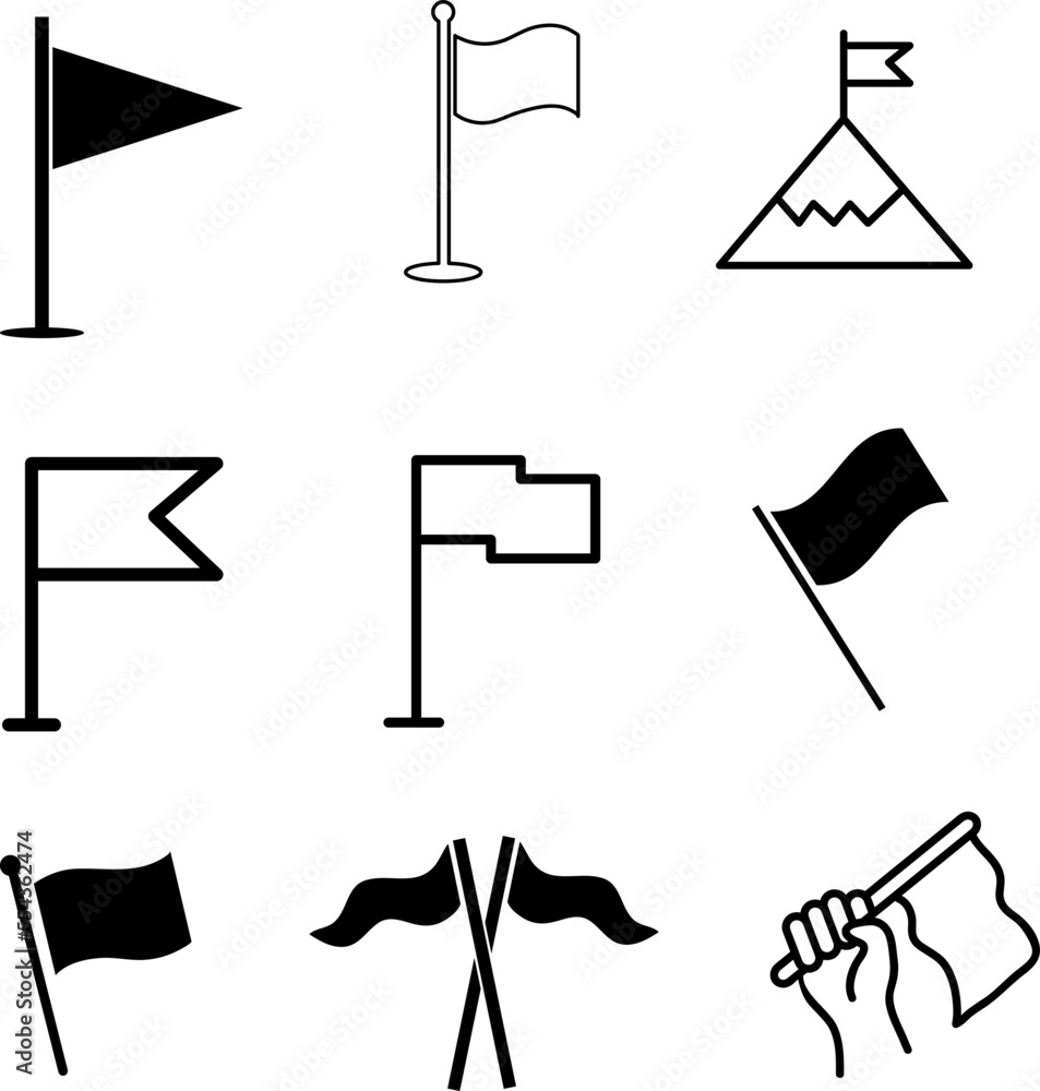Poster vector flag icon set on white background..eps