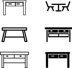 Table vector icon set illustration on white background..eps