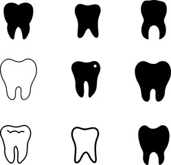  tooth icon set illustration on white background..eps