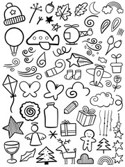 Decorative items related to celebrations and Christmas festivities.