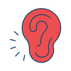 Ear line universal icon ui ux element sign.