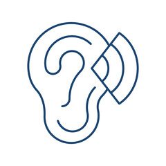 Ear line universal icon ui ux element sign.