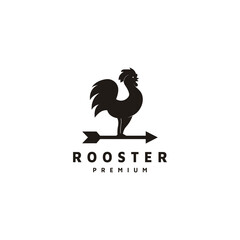 Fototapeta na wymiar rooster silhouette and arrow icon vector illustration