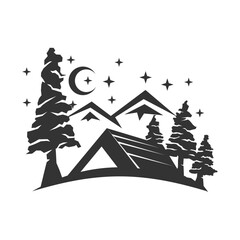 camping logo tent mountain cedar Icon Illustration Brand Identity