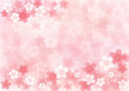 ふんわり華やか桜フレームデザイン、背景