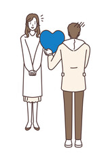 ホワイトデー　告白する男性