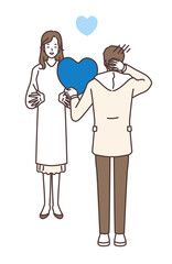 ホワイトデー　告白する男性