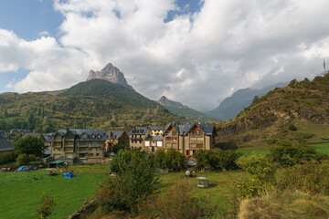 Town of Sallent de Gallego in the Pyrenees Mountains, Alto Gallego, Huesca, Aragon, Spain