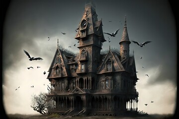 Creepy Gothic House With scary Baroque Details