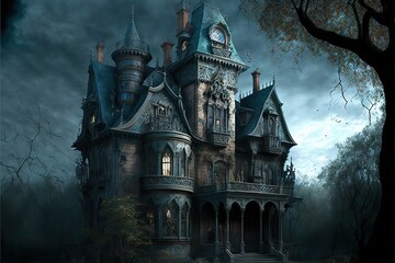 Creepy Gothic House With scary Baroque Details