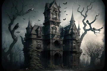 Foto op Canvas Creepy Gothic House With scary Baroque Details © Sebastián Hernández