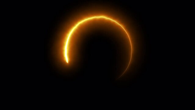 The center is completely black, while the surrounding ring has intense golden and orange highlights, giving it a dramatic, cosmic appearance