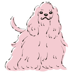 シンプルでかわいいアメリカンコッカースパニエル　手描き線画ベクターイラスト
