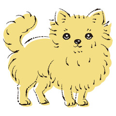 シンプルでかわいいチワワ　手描き線画ベクターイラスト