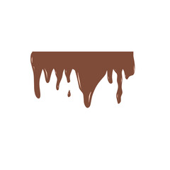 melted chocolate dripping on white background