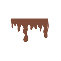 melted chocolate dripping on white background