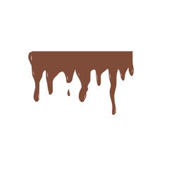 chocolate Flowing dripping on white