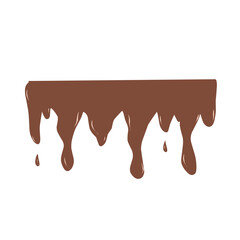 melted chocolate dripping on white background