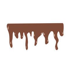 melted chocolate dripping on white background