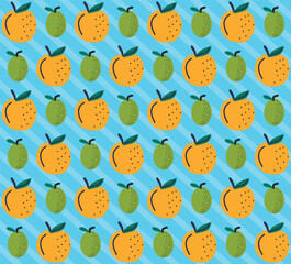 Flat organic doodle pattern background. Hand drawn fruit background. Hand drawn abstract fruit pattern.