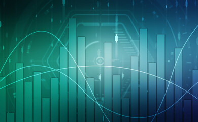 Business Growth graph on technology background, Futuristic raise arrow chart digital transformation abstract technology background. Big data and business growth currency stock and investment economy